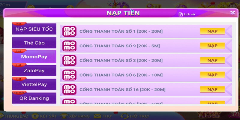 Thanh toán manclub giao dịch game bằng ví điện tử