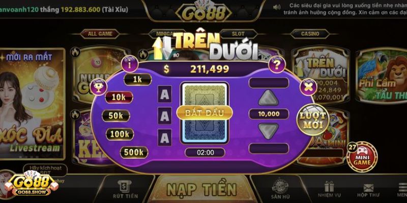 Giới thiệu về trò chơi trên dưới Go88 hấp dẫn