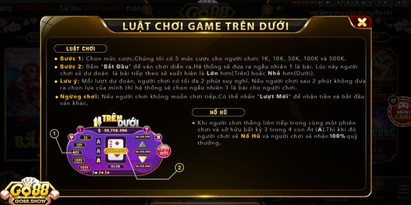 Tính năng nổi bật của game trên dưới tại Go88